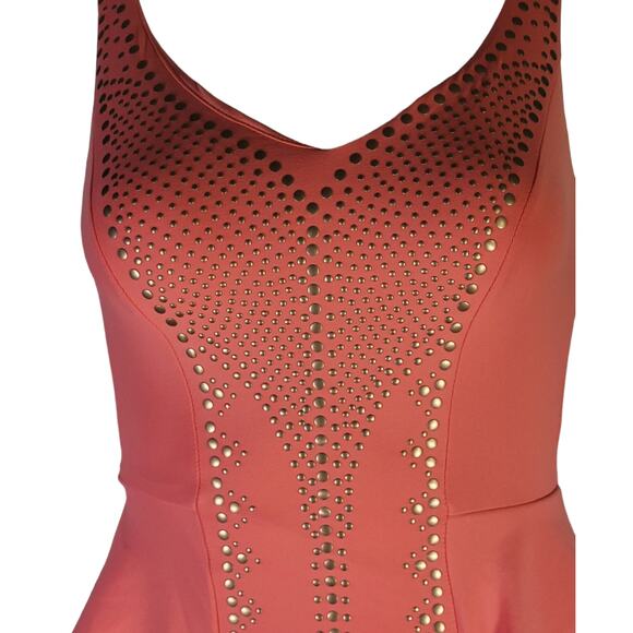 BEBE Pink Studded Bodycon Mini Dress XS Coquette Y2K Swiftie Night Out Sexy - Picture 5 of 11